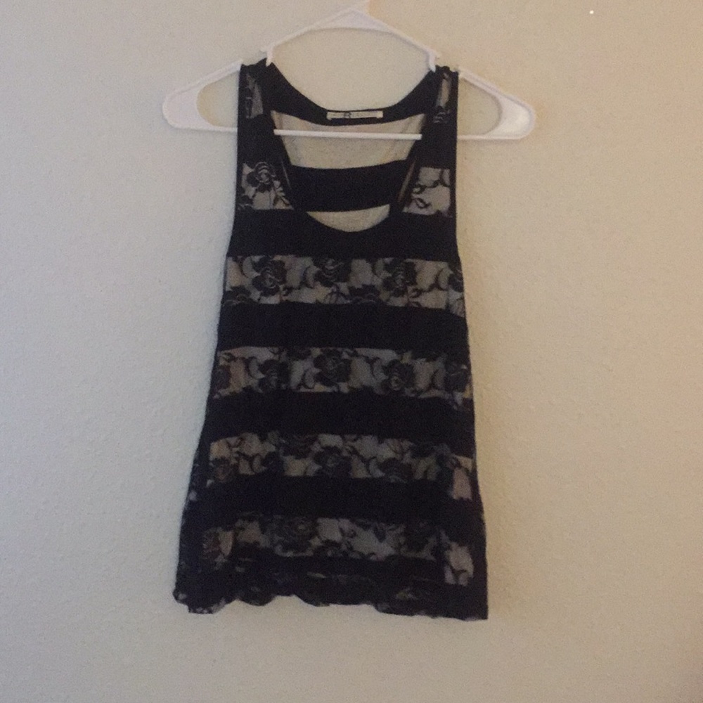 Lace Striped tank top, used.